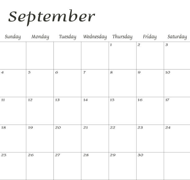 istock September 2022. Calendar planner design template. Week starts on Sunday. 1346304131