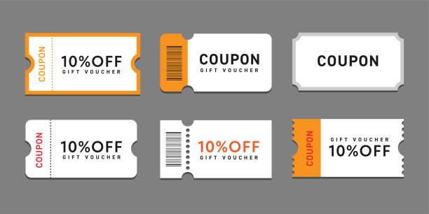 Vector illustration of discount coupon Vector illustration of discount coupon coupons and discounts stock illustrations