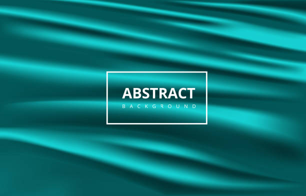 istock Abstract Elegant Luxury Green Turquoise Silk Satin Fabric Wave Background Wallpaper 1346307237