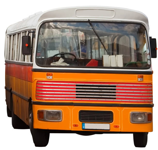 istock old style bus. Isolated over white background 1346308544