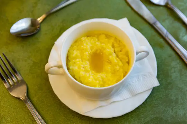 Photo of Millet porridge in bowl at eatery, Russian cuisine