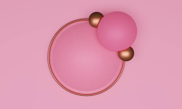 istock 3D background with pink and gold circles 1346313577