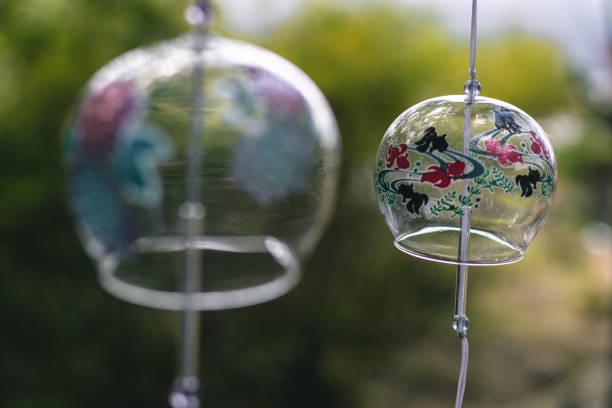 istock Edo wind chimes swaying on the approach path surrounded by trees 1346314918