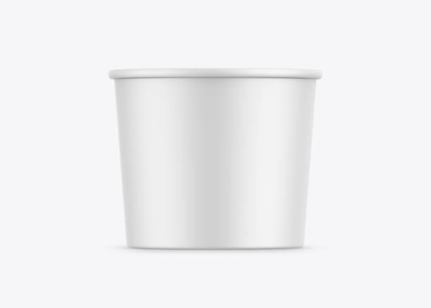 istock Ice cream cup mockup template on isolated white background, ready for design presentation, 3d illustration 1346315954
