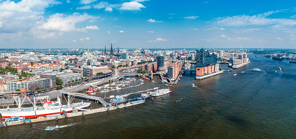 Hamburg Harbor during summer