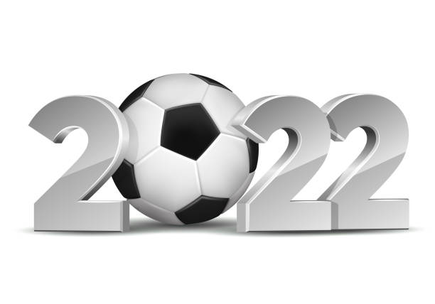 istock New Year numbers 2022 with soccer ball isolated on white background. 1346321072