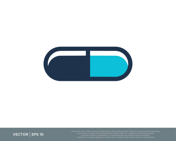 kapsułki pigułki ikona wektor - pill bottle nutritional supplement pill medicine stock illustrations