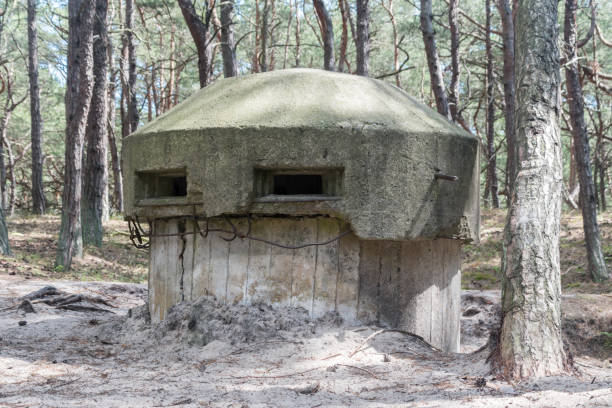 istock Old Polish bunker on the coast in Hel, Poland. 1346323599