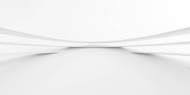 istock Abstract of white lines background, Minimal dynamic shape, 3d rendering. 1346324720
