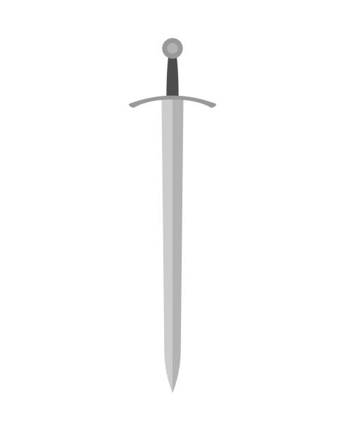 istock Sword vector illustration icon. Military or heraldry symbol. Protection and security sign. Medieval or knight weapon. Fantasy longsword logo. Clip-art silhouette. 1346326206