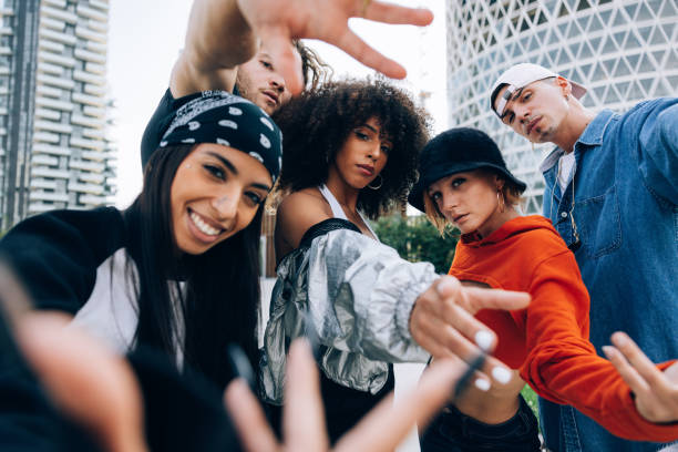 istock Multiethnic group of hip hop dancers 1346326886