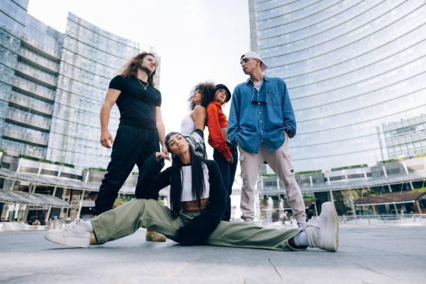 istock Multiethnic group of hip hop dancers 1346327609