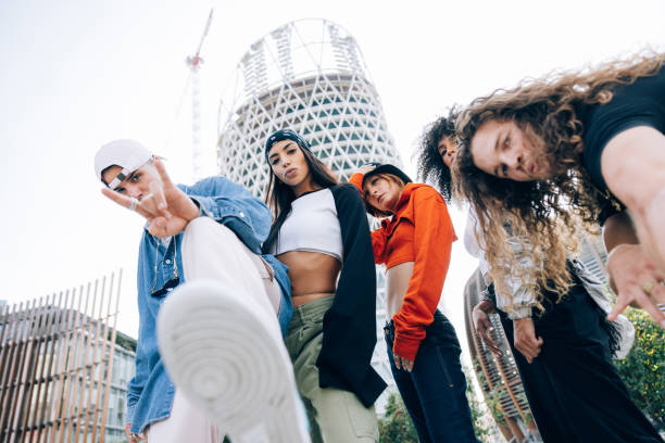 istock Multiethnic group of hip hop dancers 1346327693