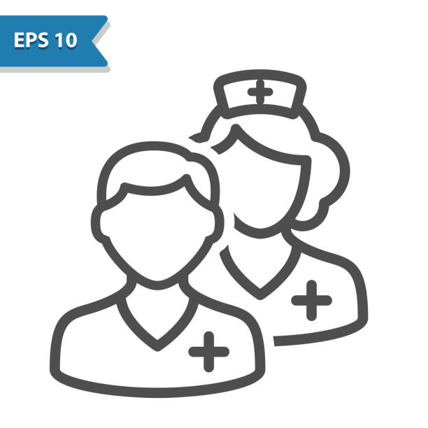 medizinisches team-symbol - krankenschwester stock-grafiken, -clipart, -cartoons und -symbole