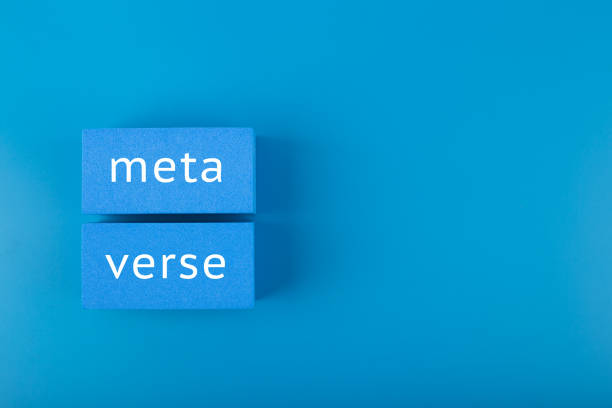 istock Metaverse modern dark minimal concept in monochromatic blue color 1346330586
