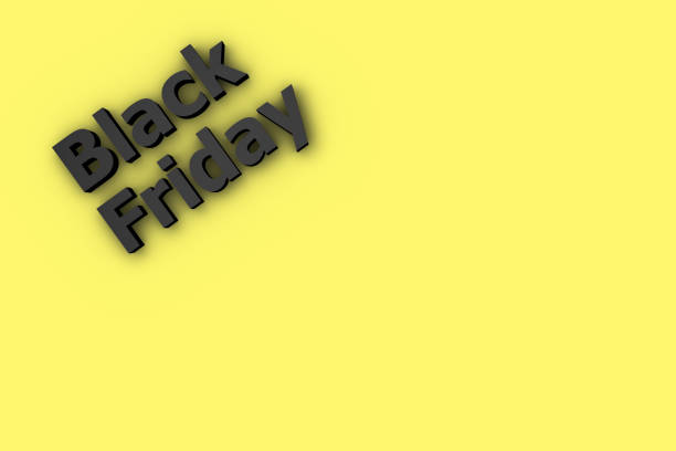 istock 3d render yellow background, with copy space for black friday offers 1346332294