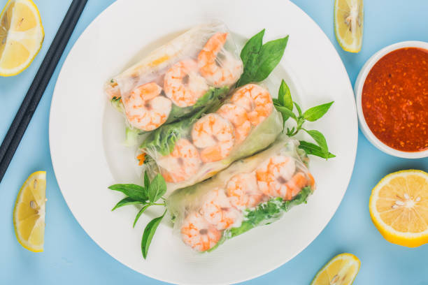 istock Vietnamese FoodFresh Spring Roll with shrimps, 1346336109