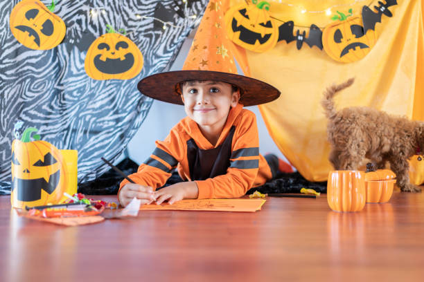 istock Celebrating In Tent For Halloween 1346336155