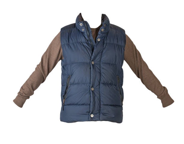 istock Sleeveless jacket and sweater isolated on white background. 1346336504
