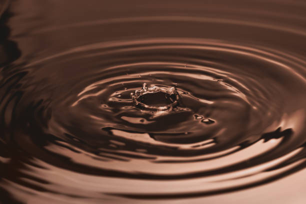 istock Splash of melted chocolate with drop, closeup 1346339149