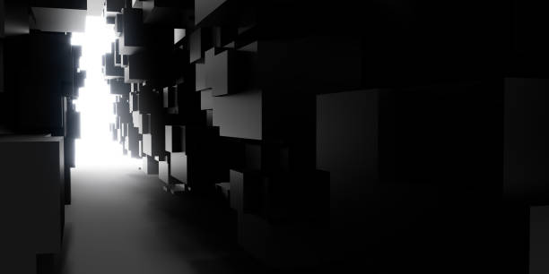 istock Abstract 3d futuristic corridor illuminated with light. 3d rendering 1346339172