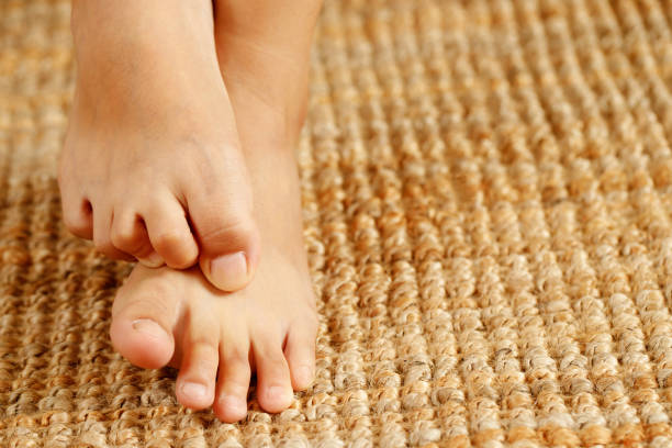 istock Fungal foot itching caused by biting feet 1346345761