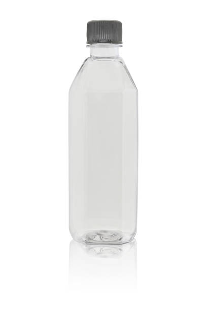 istock An empty bottle made of transparent colorless plastic, closed with a lid. Isolated on a white background, with reflection. 1346348407