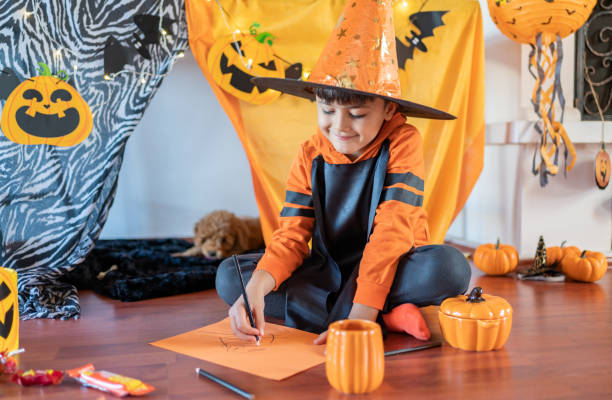 istock Celebrating In Tent For Halloween 1346348502