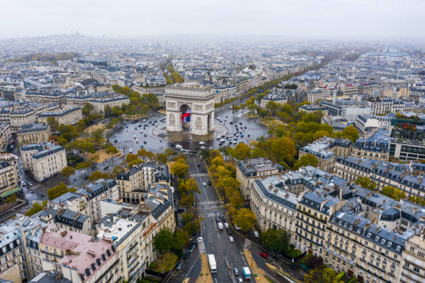 istock Aerial view of Arc de Triomphe, Paris 1346352186