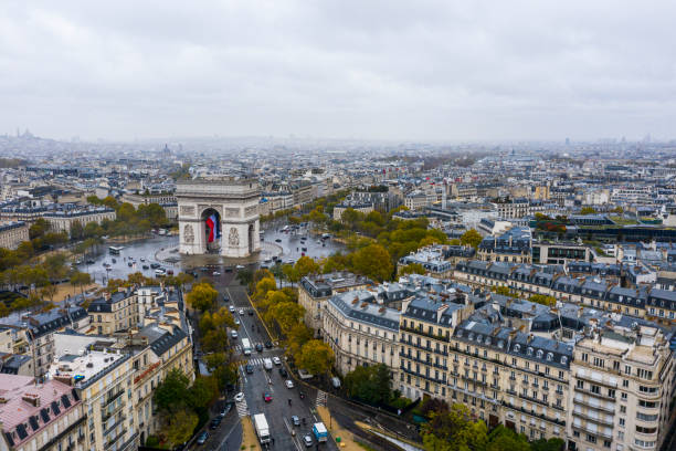 istock Aerial view of Arc de Triomphe, Paris 1346352226