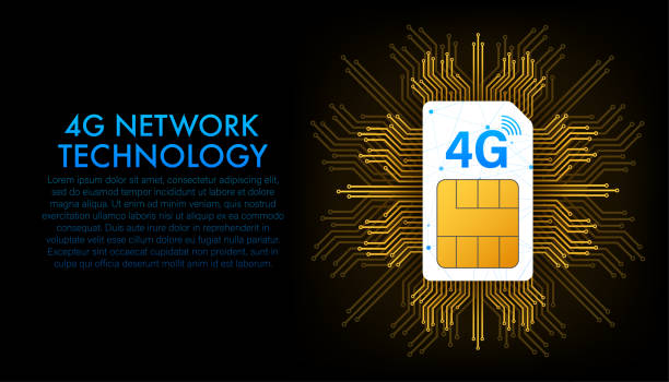 kuvapankkikuvitukset aiheesta 4g sim card. mobiiliviestinnän teknologiasymboli. vektorikuva. - 4g