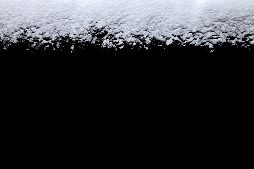 strip of snow isolated on a black