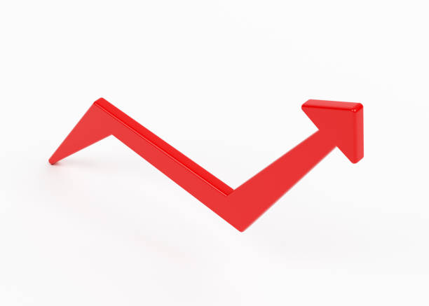 istock Red-colored finance arrow. 1346361091
