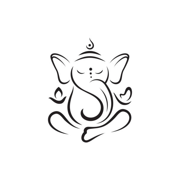 ganesha vector icon design illustration - ganescha stock-grafiken, -clipart, -cartoons und -symbole