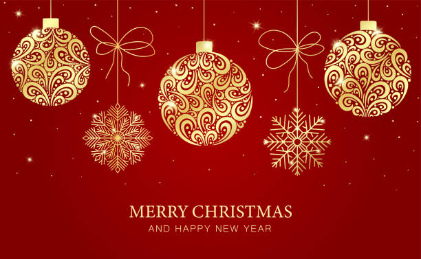 메리 크리스마스 배너 - silhouette snowflake backgrounds holiday stock illustrations