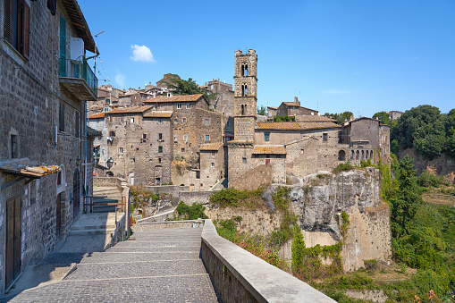 Typical street, Rocamadour village, Lot department, France