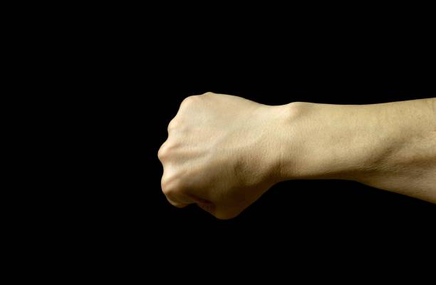male hand punching the screen