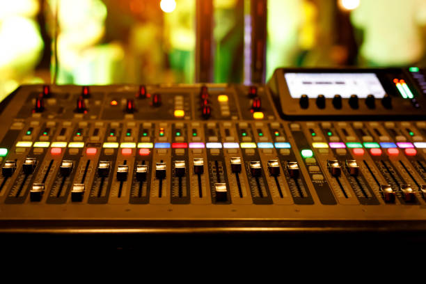 istock Audio sound mixer console at a concert. 1346363093