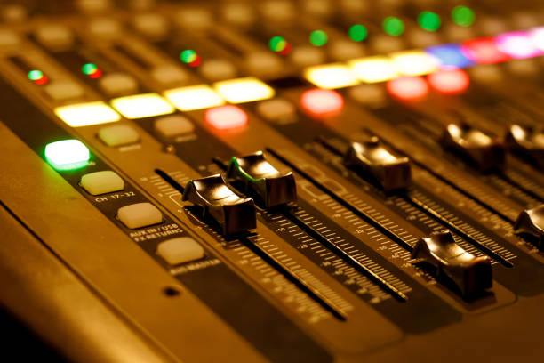 istock Audio sound mixer console at a concert. 1346363702