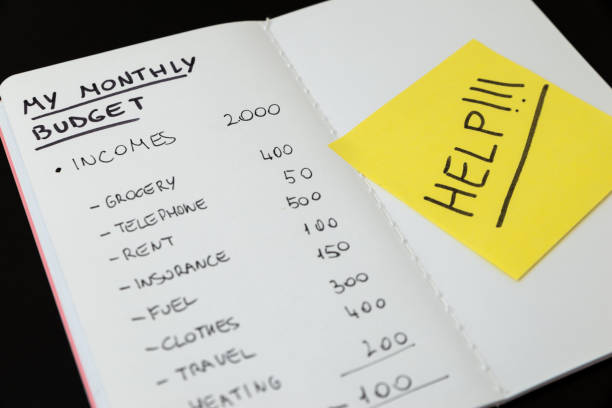 istock Notebook, with monthly budget, and card with 
