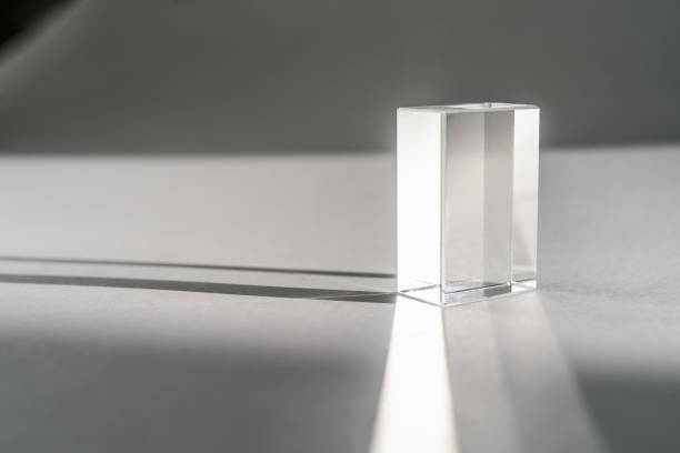 istock Transparent crystal prism on a white background. 1346365490