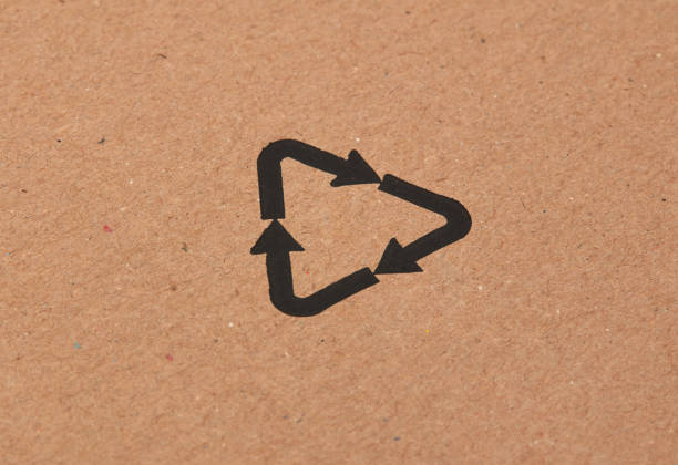 Recycle symbols on cardboard