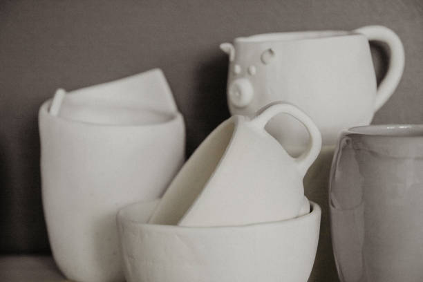 istock Decorative clay cups closeup with shallow DOF 1346367104