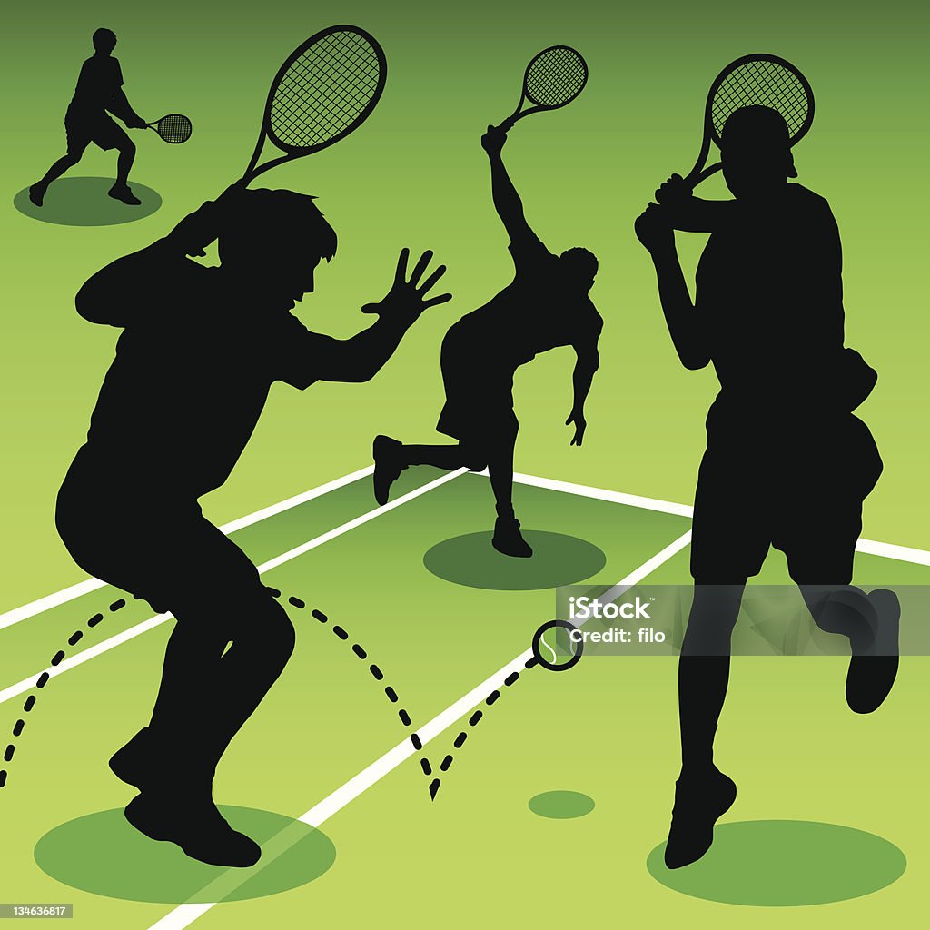 テニス - シルエットのロイヤリティフリーベクトルアート