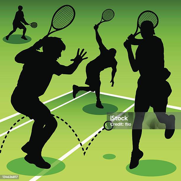 テニス - シルエットのベクターアート素材や画像を多数ご用意 - シルエット, テニス, プレーする