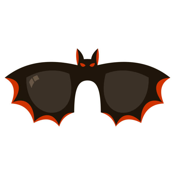 ilustrações de stock, clip art, desenhos animados e ícones de halloween bat glasses vector cartoon illustration isolated on a white background. - bat cartoon halloween wing