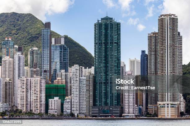 Private Housing Of Hong Kong Western Stock Photo - Download Image Now - Hong Kong, Town, Angle