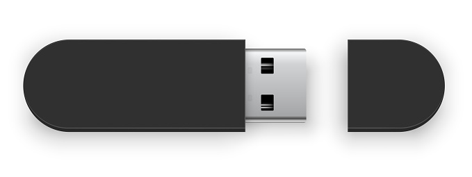 Black blank USB flash drive , good for placing logo and identify set