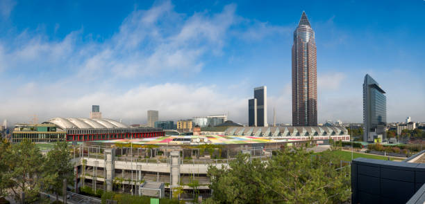 View over Frankfurt am Main with high-rise office buildings