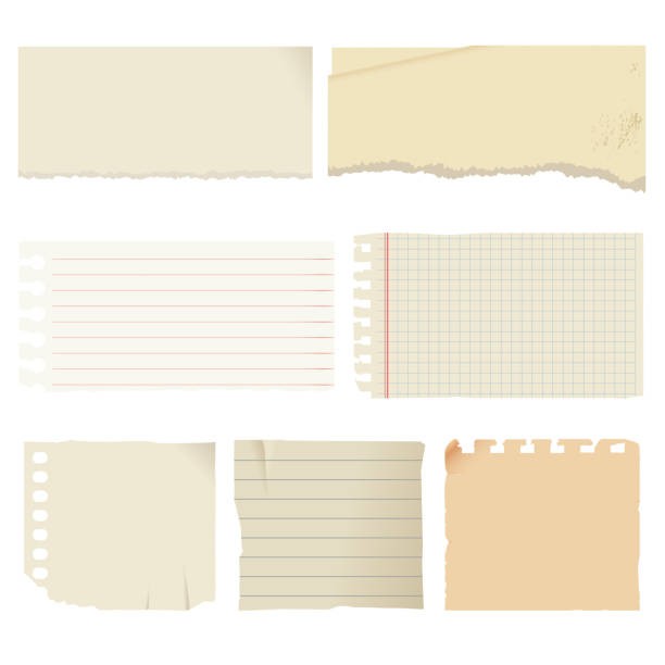 ilustrações, clipart, desenhos animados e ícones de conjunto de material de papel de estilo antigo - statement pad